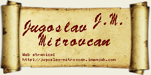 Jugoslav Mitrovčan vizit kartica